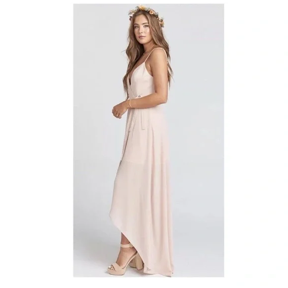 SHOW ME YOUR MUMU Mariah Wrap Dress Dusty Blush Size XS NEW - Picture 3 of 13